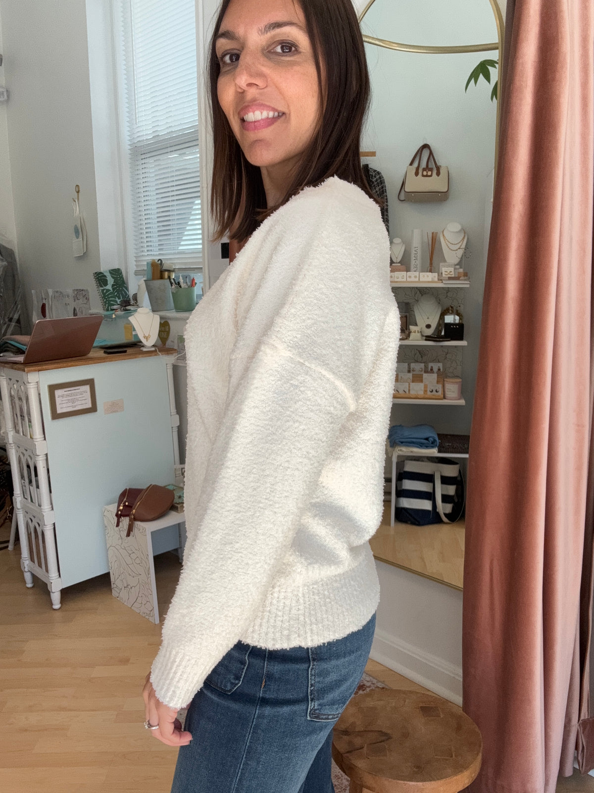 Lecia V-Neck Relaxed Fit Sweater
