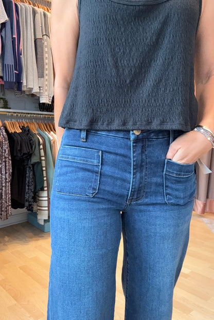 Meg Jeans Dark Blue with Patch Pockets by Kut from the Kloth