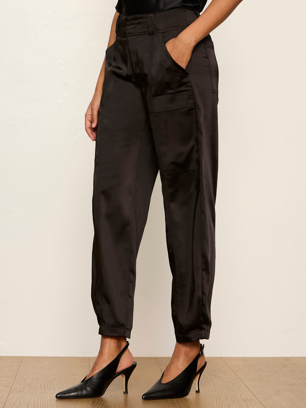 Sphere Satin Black Joggers