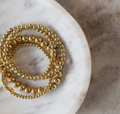 Gold Beaded Stretchy Bracelets