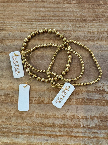 Gold Beaded Stretchy Bracelets