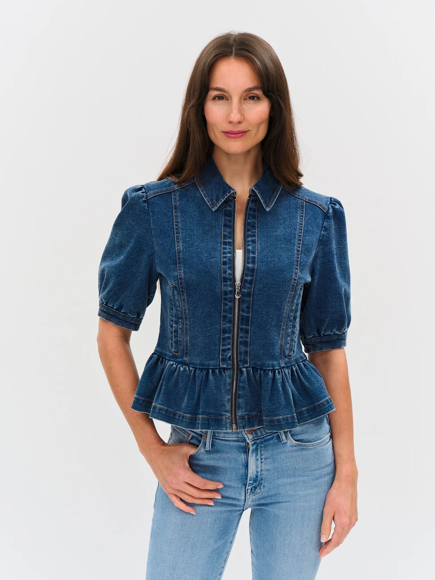 Delancey Peplum Denim Jacket