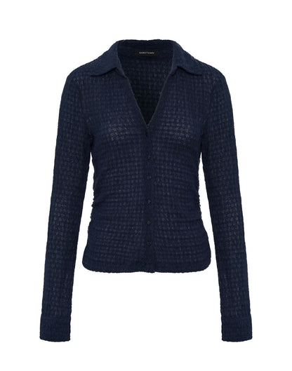 Juno Textures Button Front Top