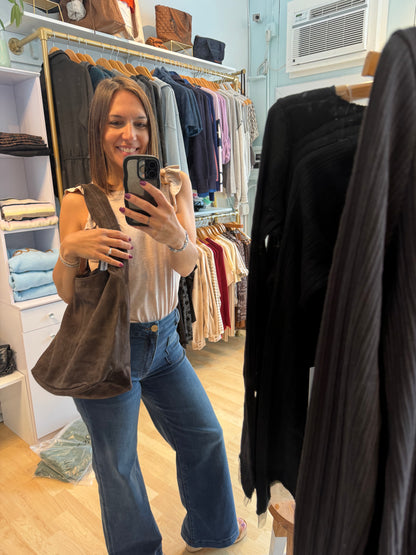 Italian Suede Hobo Bag