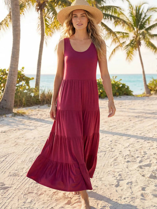 Anywhere Tank Tiered Midi Dress
