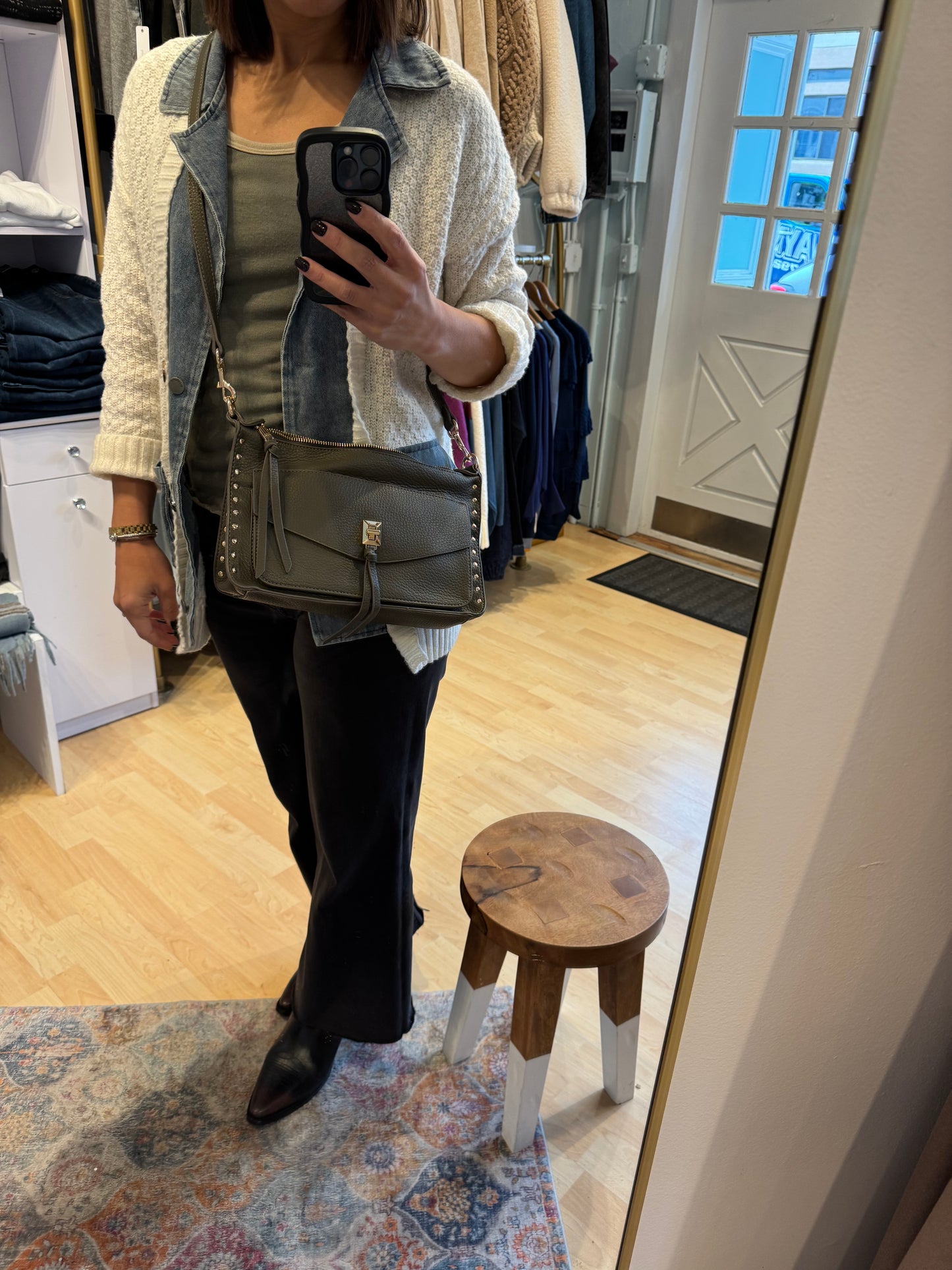 Penny Studded Vegan Crossbody Bag