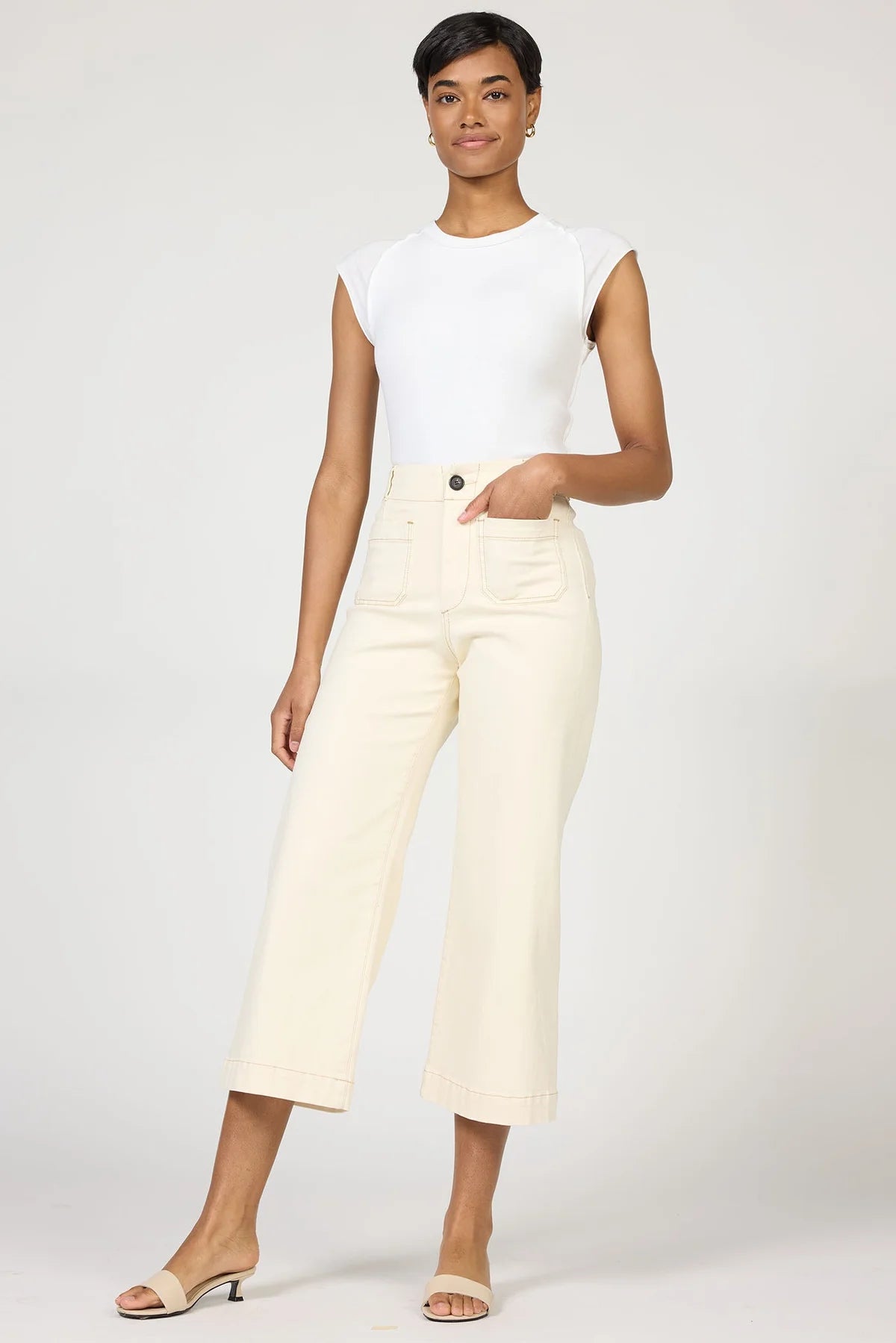 Audrey Cropped Denim Ivory