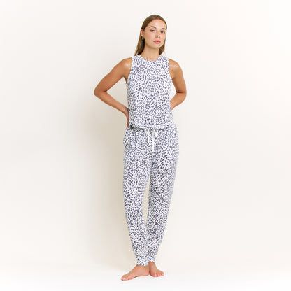 Sweet Cream Animal Print Tank and Pants Pajamas Set