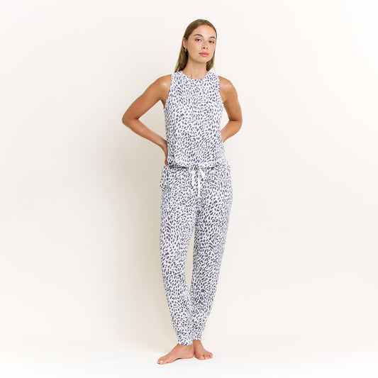 Sweet Cream Animal Print Tank and Pants Pajamas Set