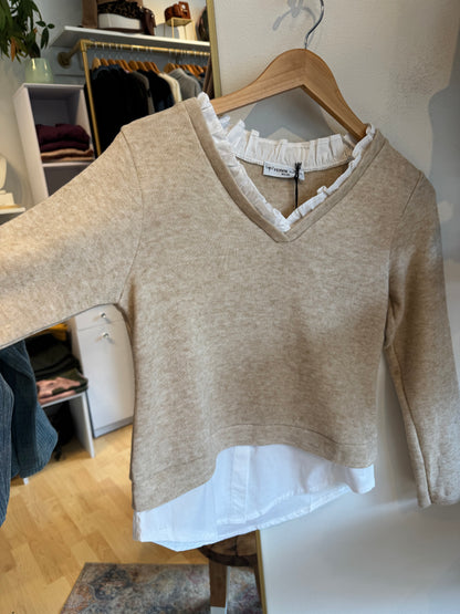 Layered Ruffle Trim Sweater
