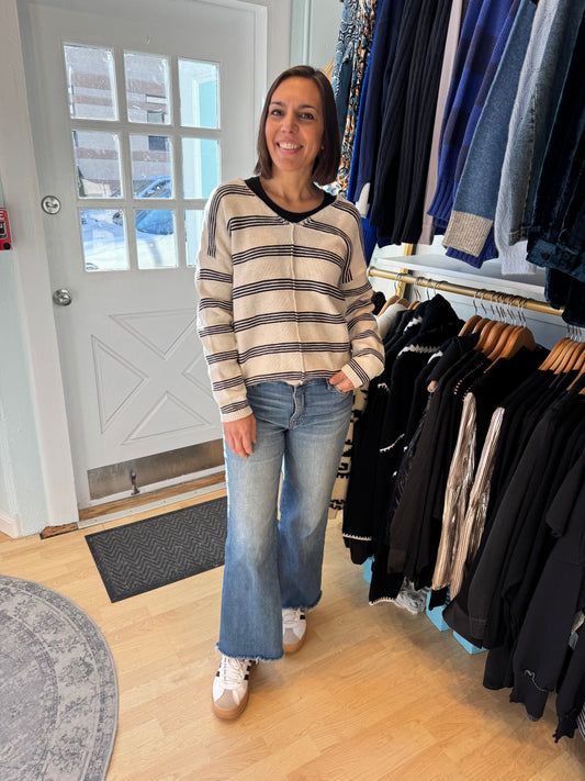 Easy Striped Cotton Sweater