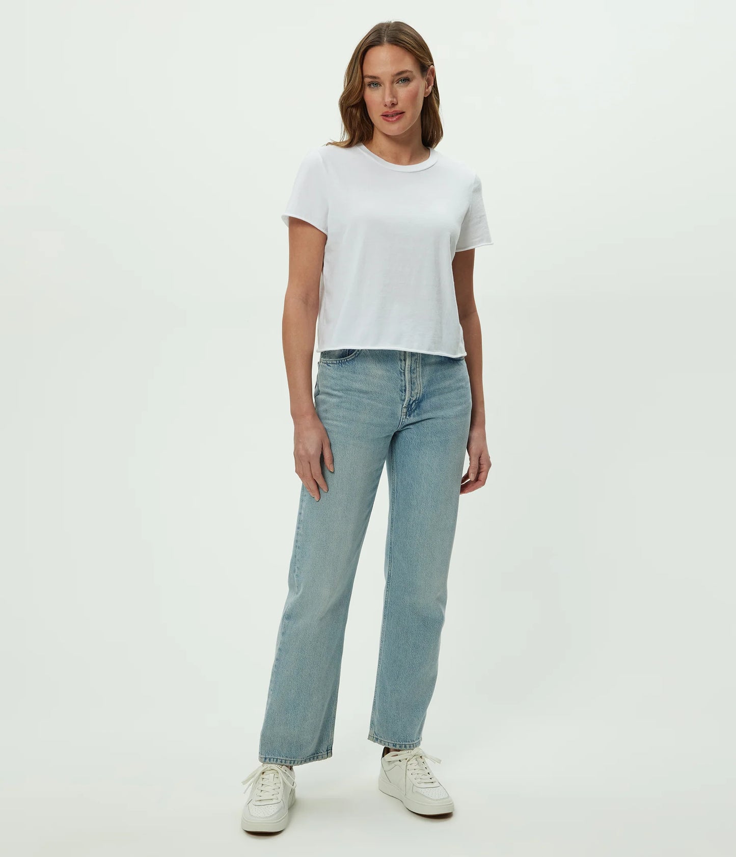 Jackie Raw Edge Crew Neck Tee
