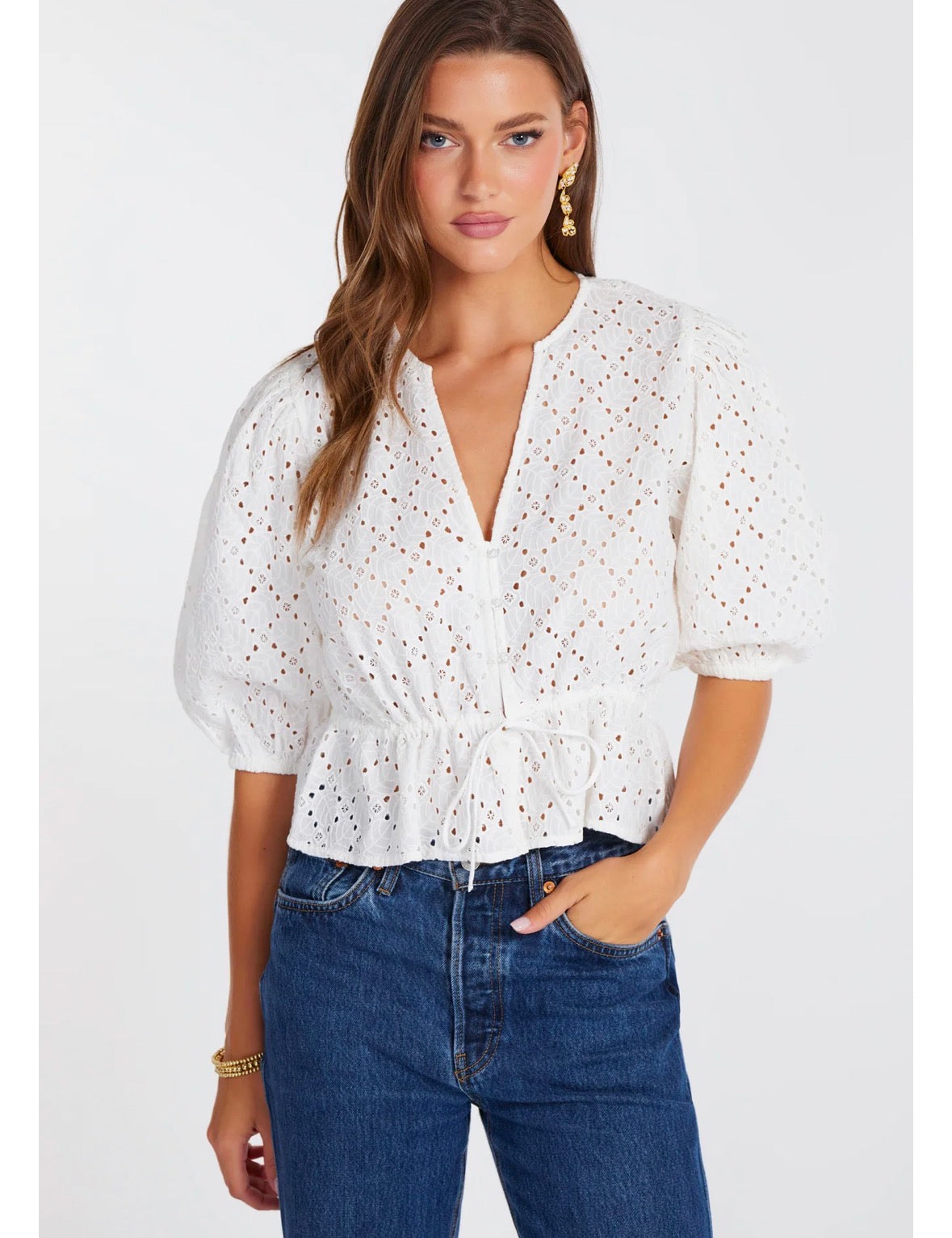 Chloe Eyelet Tie Top