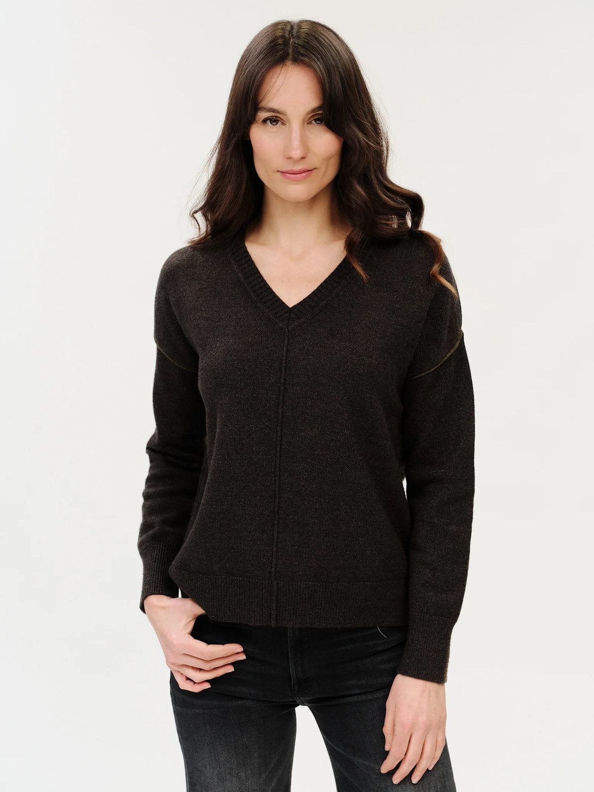 Fiore Exposed Seam Sweater by Six Fifty