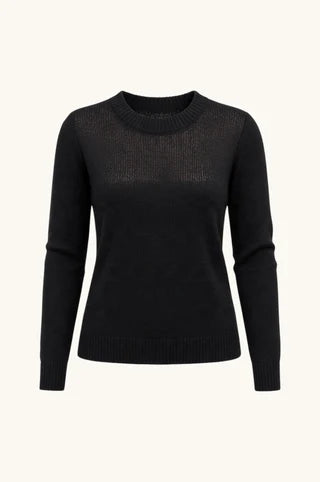 Sheer Blocked Crew Sweater by Bobi