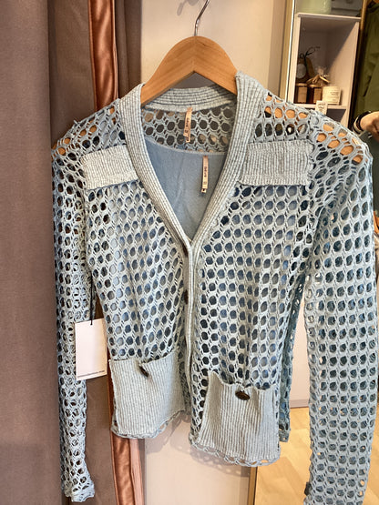 V-Neck Crochet Cardigan by Pete Collection