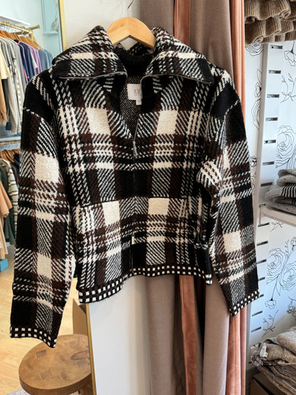 Rue Fall Plaid Sweater Jacket