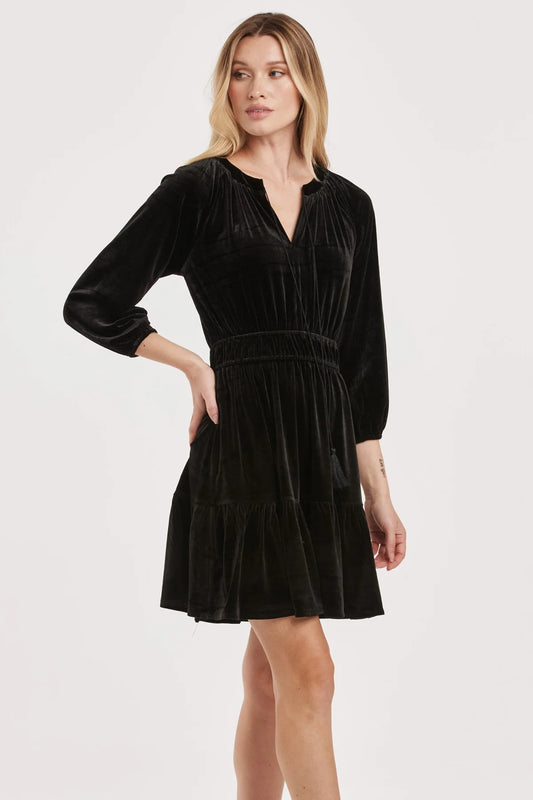 Gillian Velvet Tiered Holiday Dress