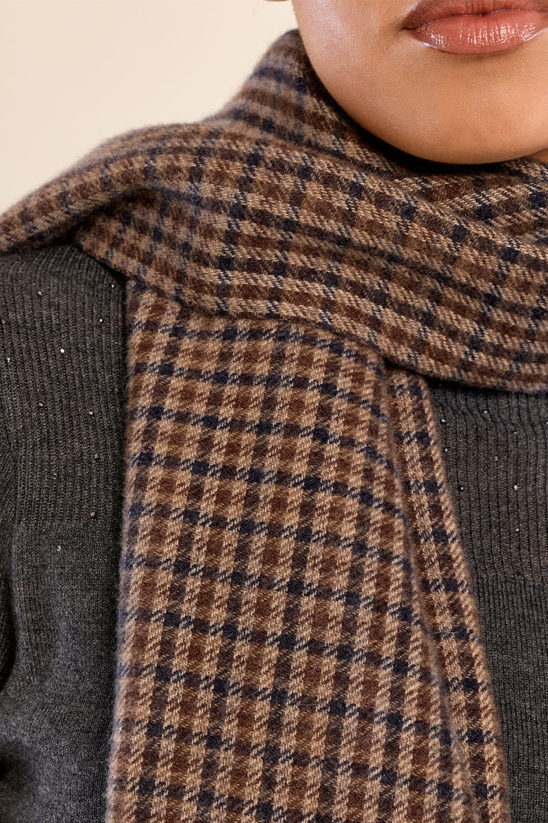 Brown Checkered Fall Winter Scarf