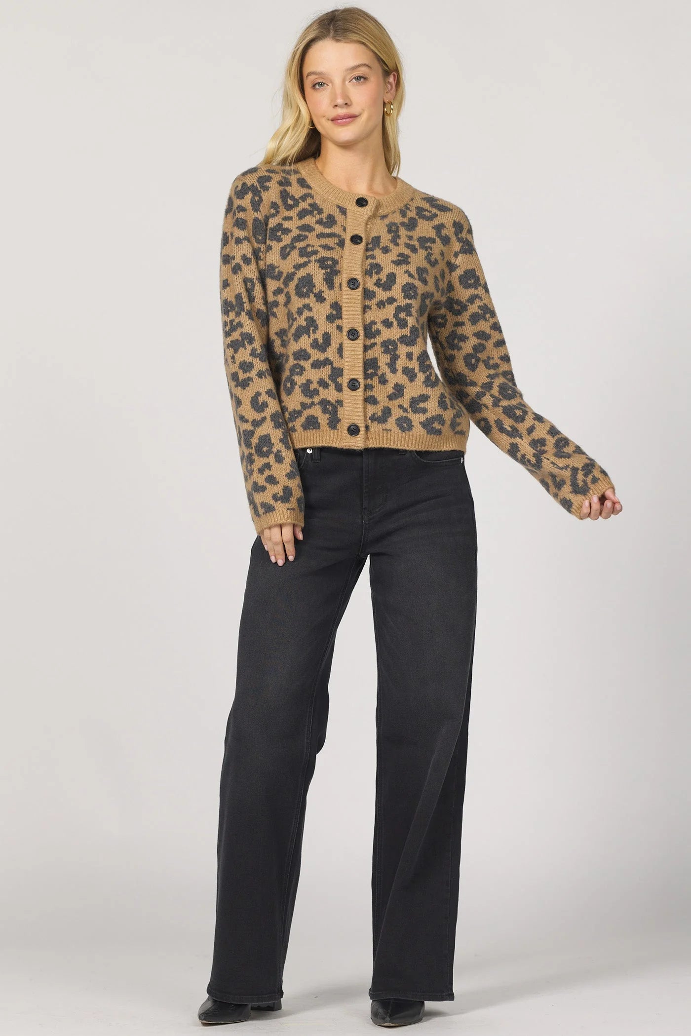 Dear John Amina Leopard Button Cardigan