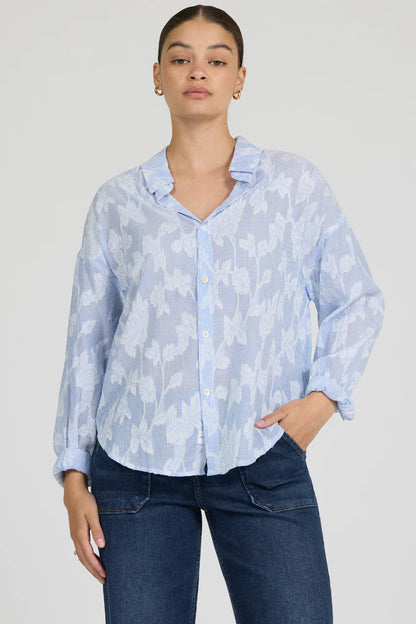 Adrianna Burnout Button Down Shirt