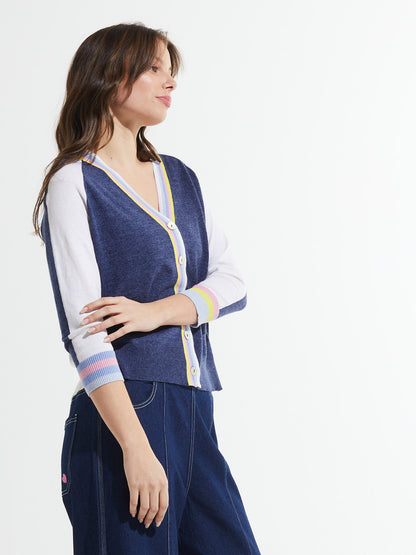 Stripe Trim Cardi