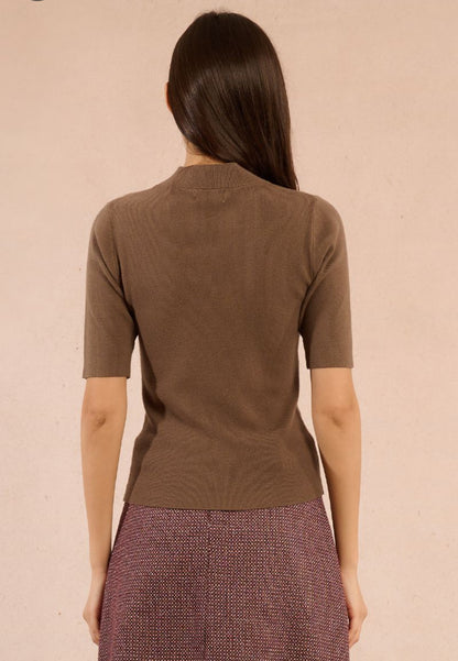 Knitted Short Sleeve Sweater