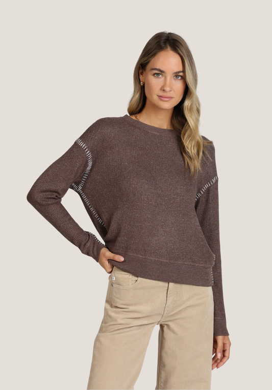 Blanket Stitch Sweatshirt by Dylan Clothing