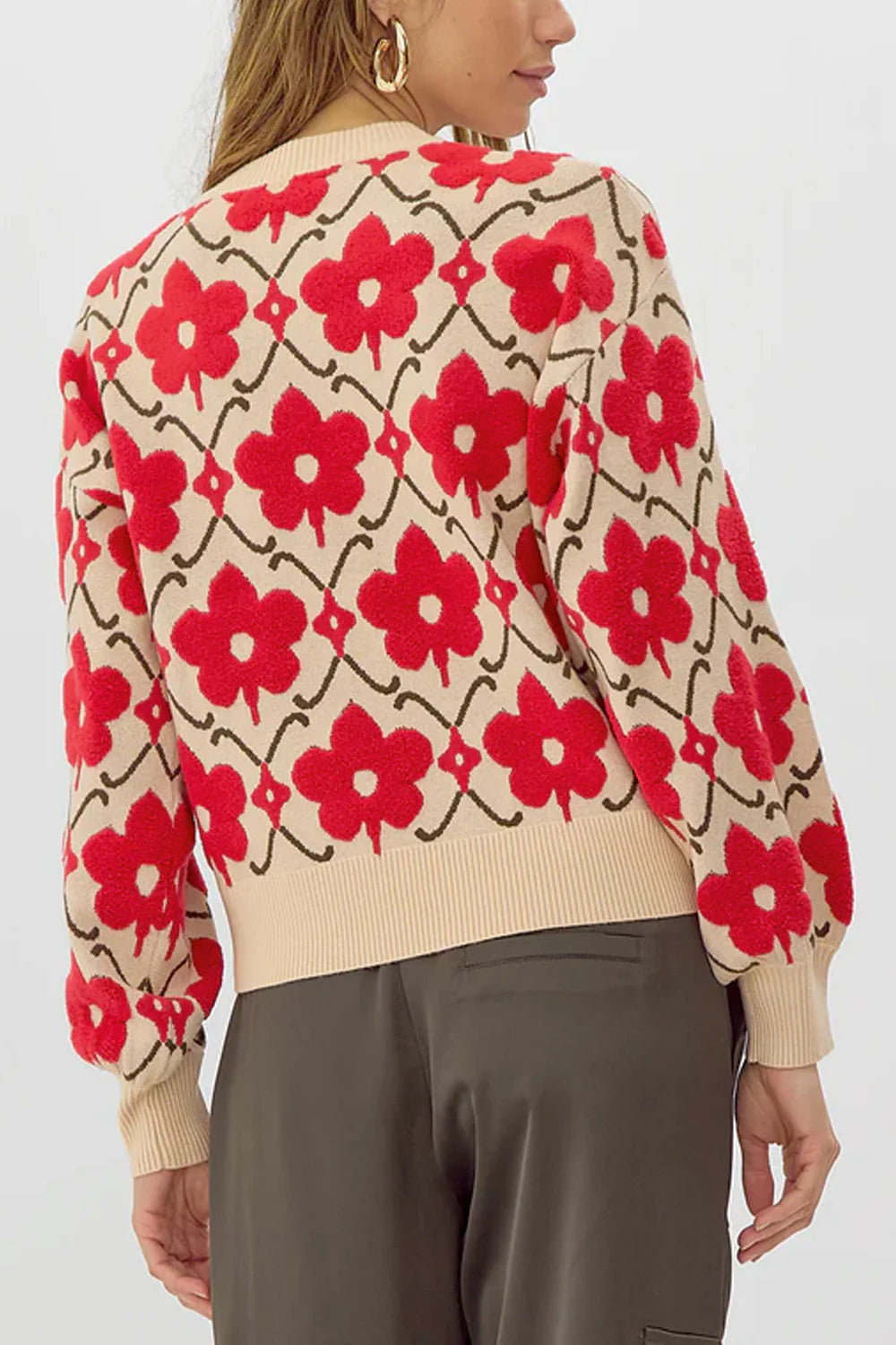 Lorna Textured Flower Sweater