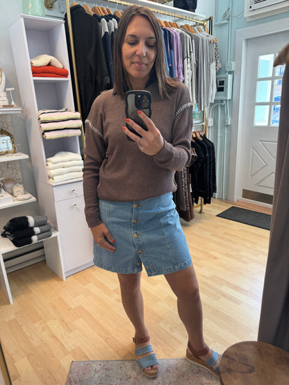 Blanket Stitch Sweatshirt by Dylan Clothing