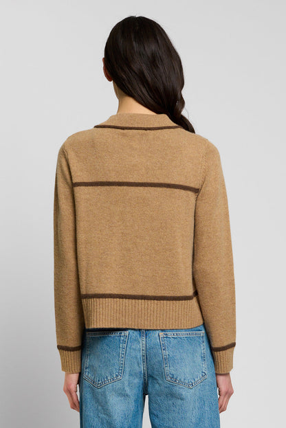Thea Camel Cashmere Button Up by Central Park West