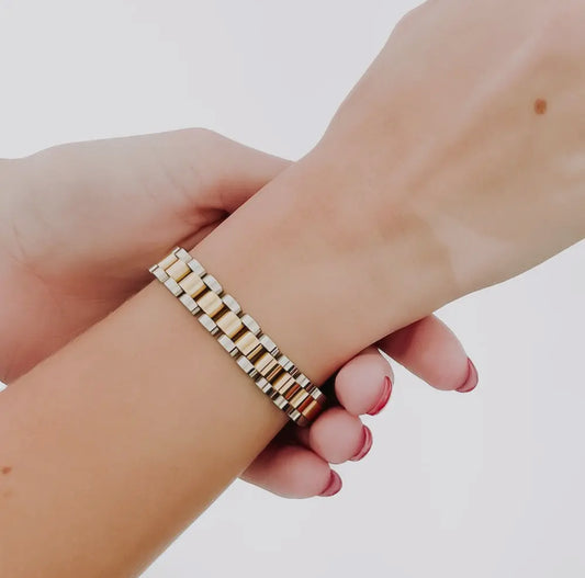Mixed Metals Watch Band Bracelet - Waterproof