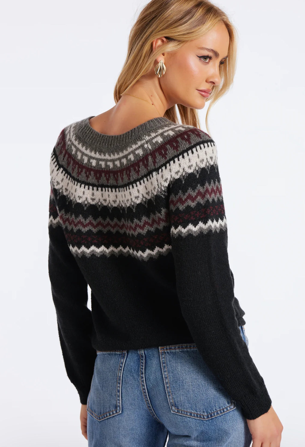 MontMartre Black Gray Fair Isle Sweater
