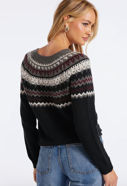 MontMartre Black Gray Fair Isle Sweater