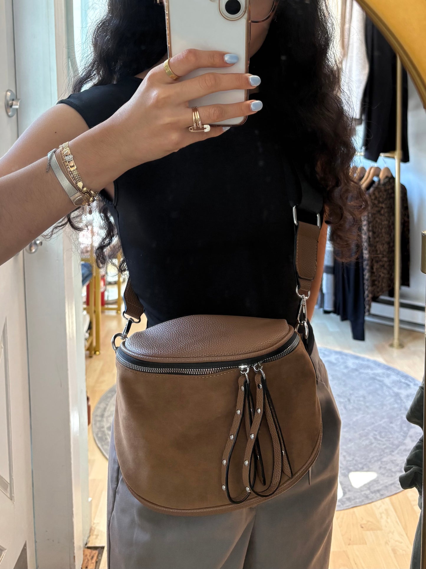 Suede Hipster Bag