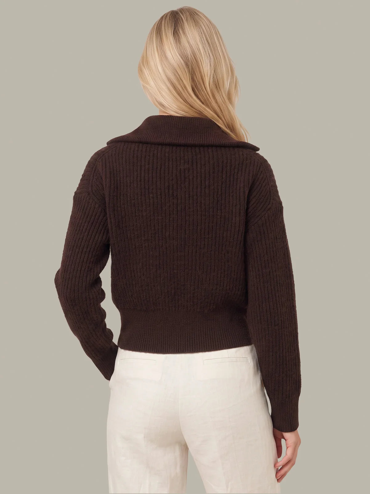 525 Cropped Double Zip Sweater Jacket