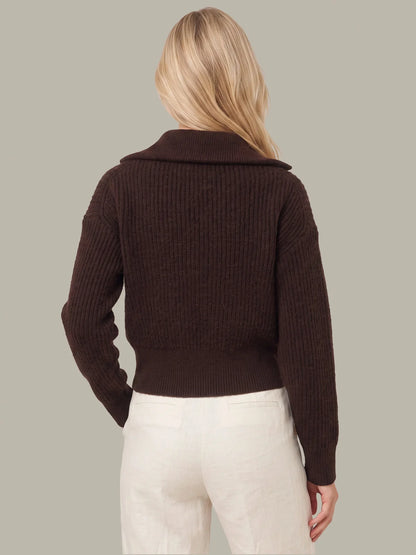 525 Cropped Double Zip Sweater Jacket