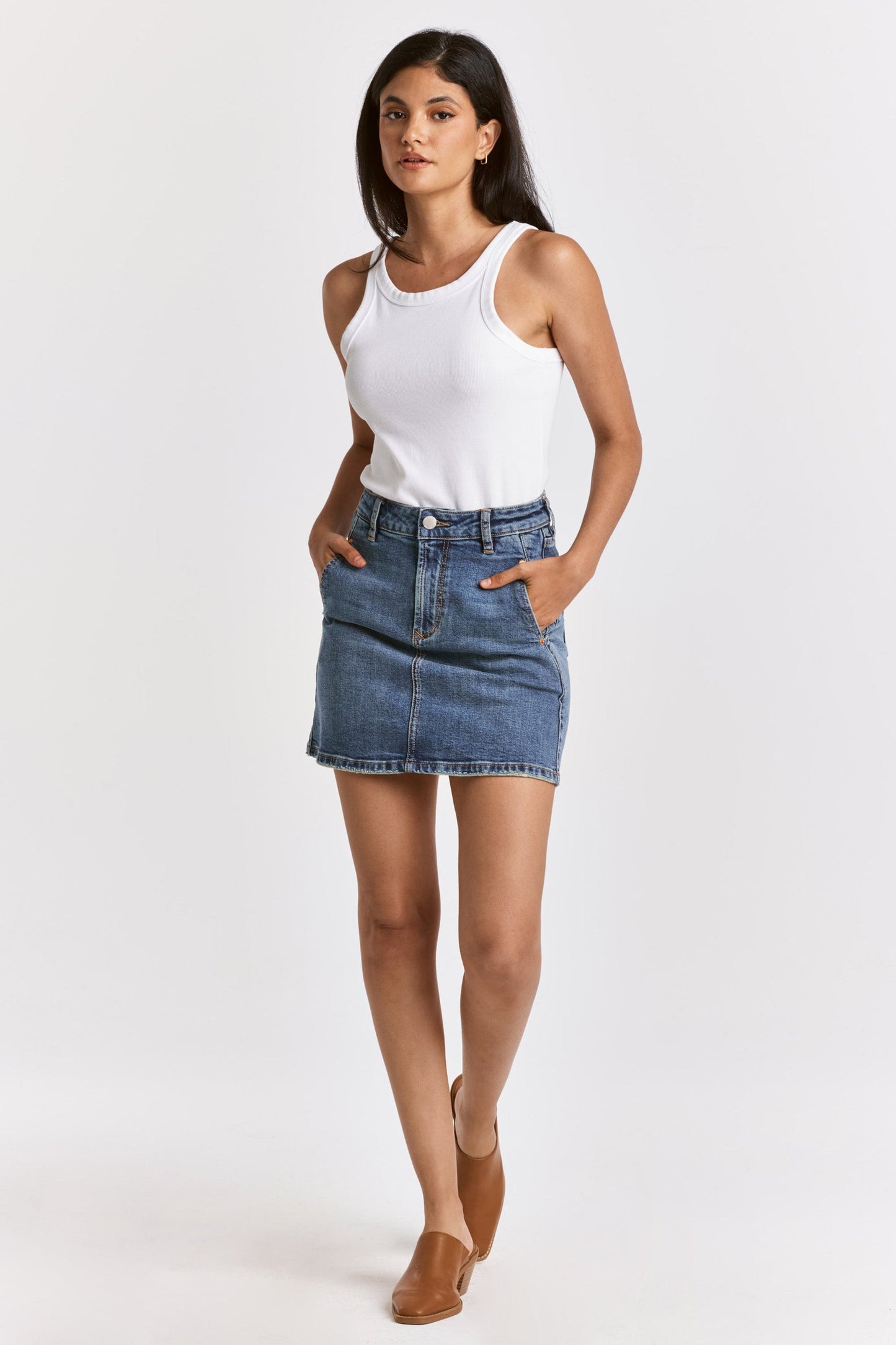 Quinn Super High Rise Jean Skirt