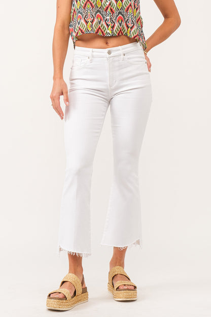 Jeanne High Rise Kick Flare Cropped Jeans