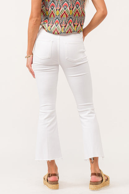 Jeanne High Rise Kick Flare Cropped Jeans