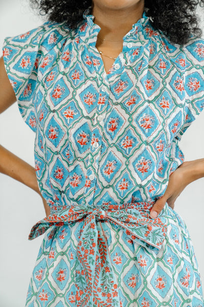 Bays Blouse Aqua Blush