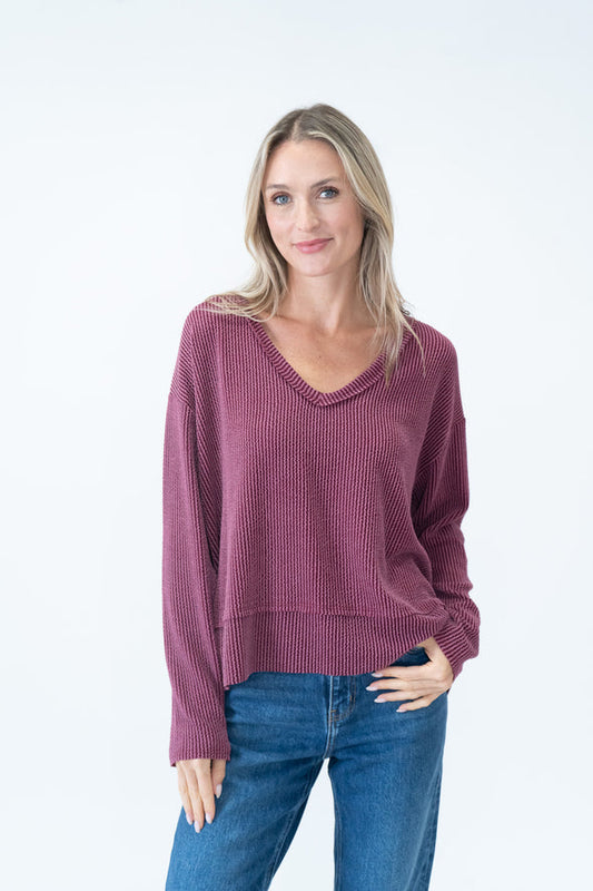 Dolan Textured Long Sleeve Swing Top