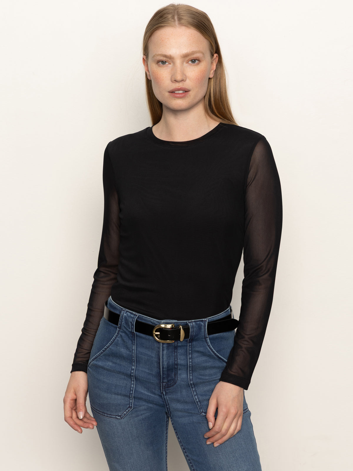 Long Sleeve Mesh Top