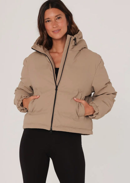 Hooded Winter Puffer Jacket Khaki