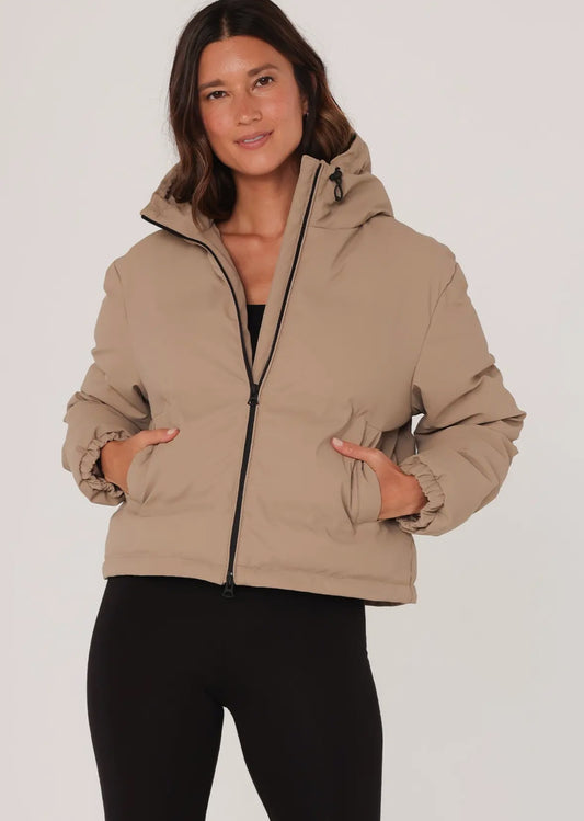Hooded Winter Puffer Jacket Khaki