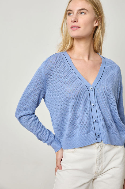 Saddle Sleeve V-Neck Cardi