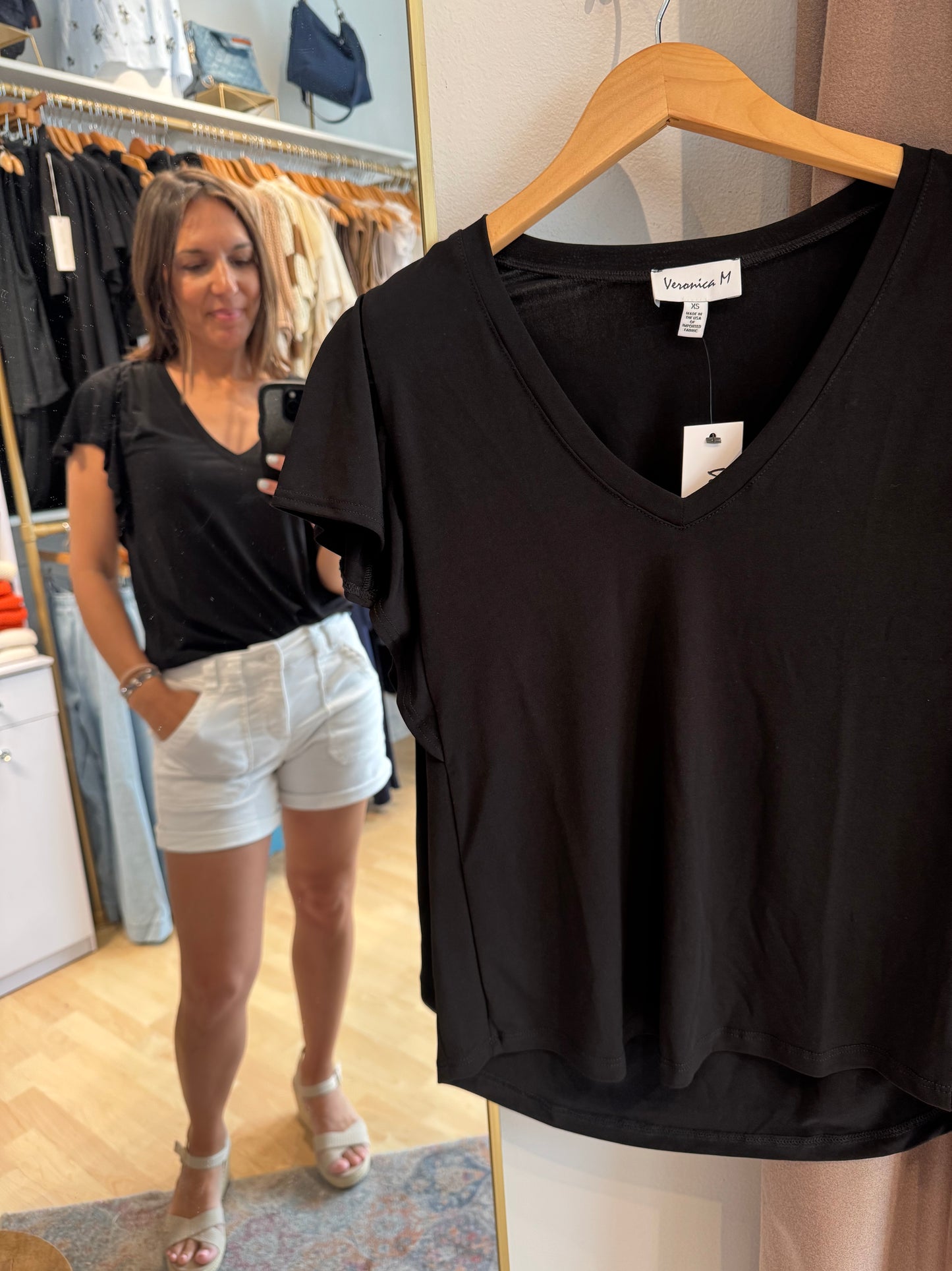 Flutter Short Sleeve Top - Veronica M