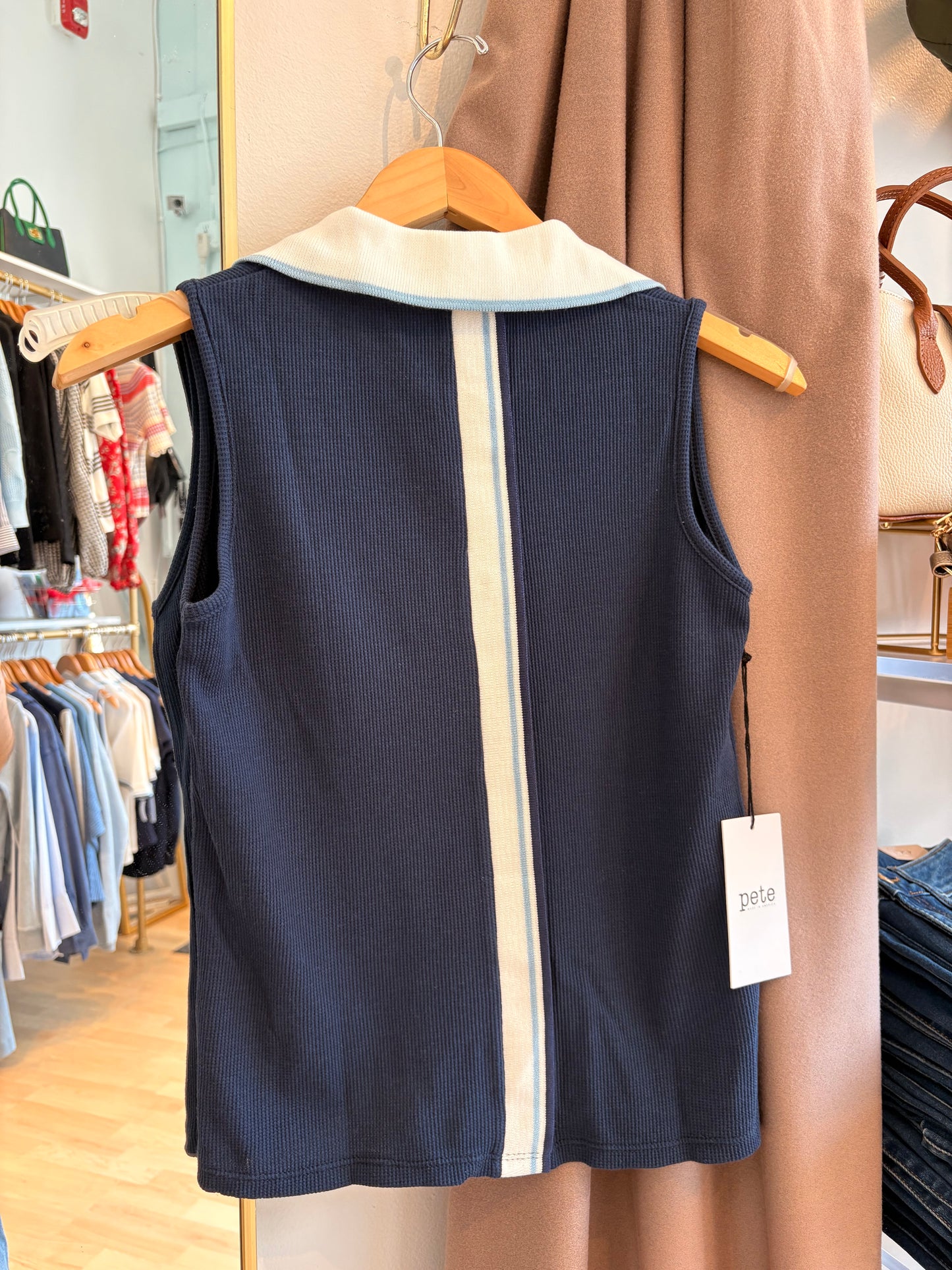 Sleeveless Polo Top