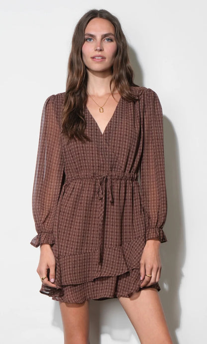 Polly Checkered Chiffon Dress