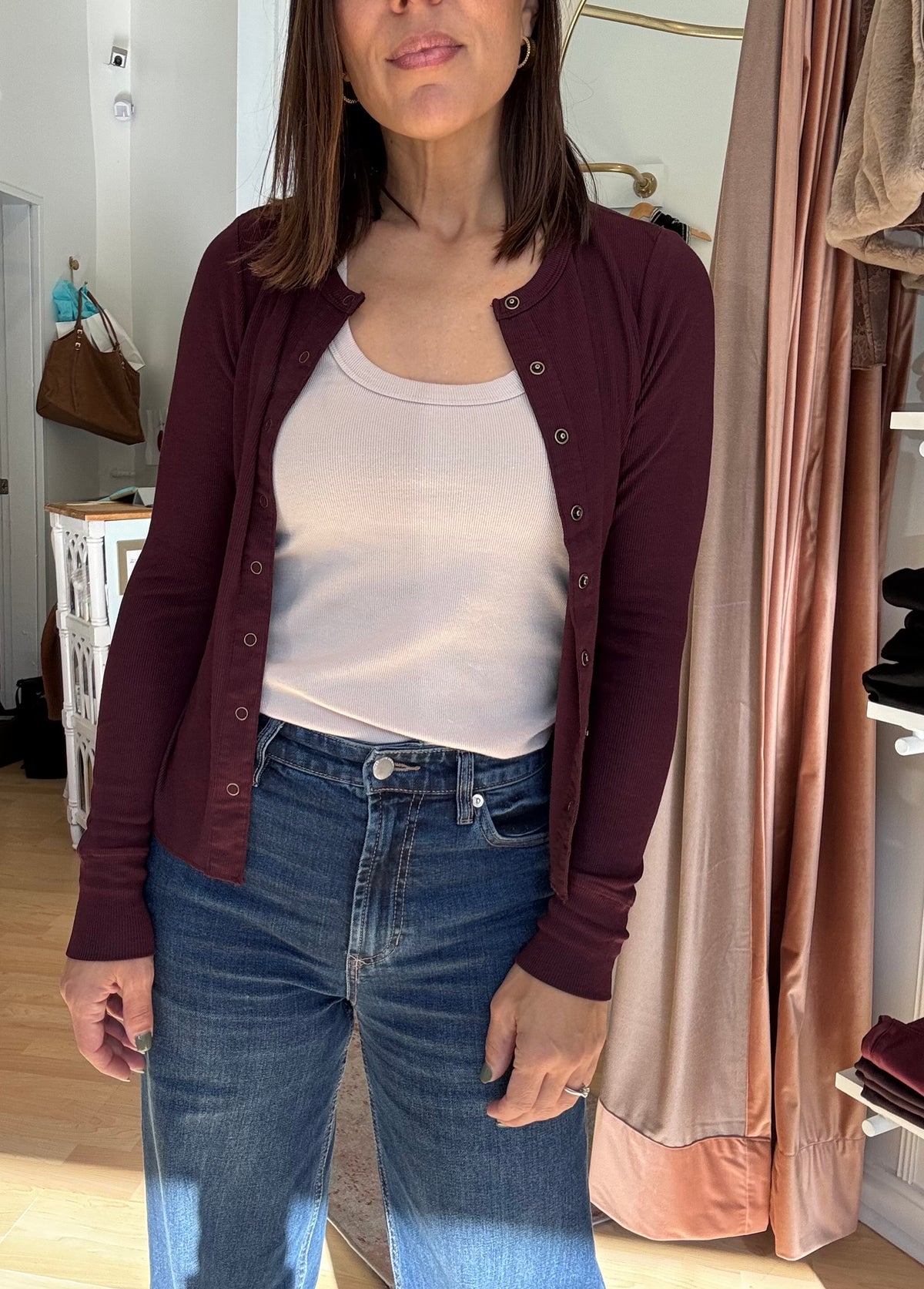 Bobi Raisin Snap Cardi